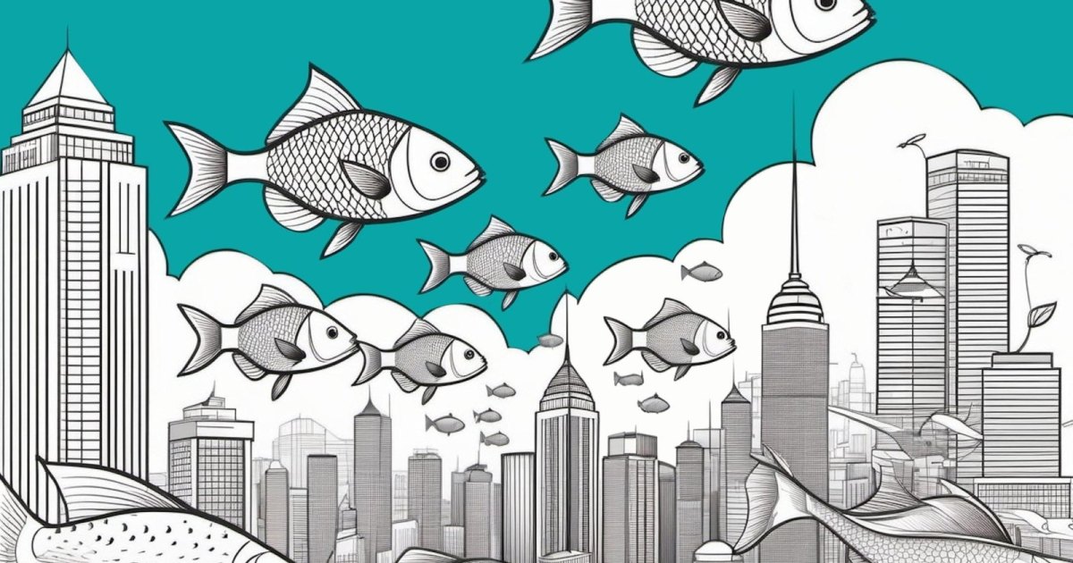 Des poissons volent en ville de façon absurde