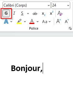 Format gras de la police