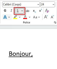 Format souligné de la police