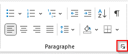 Utiliser le menu Paramètres du paragraphe